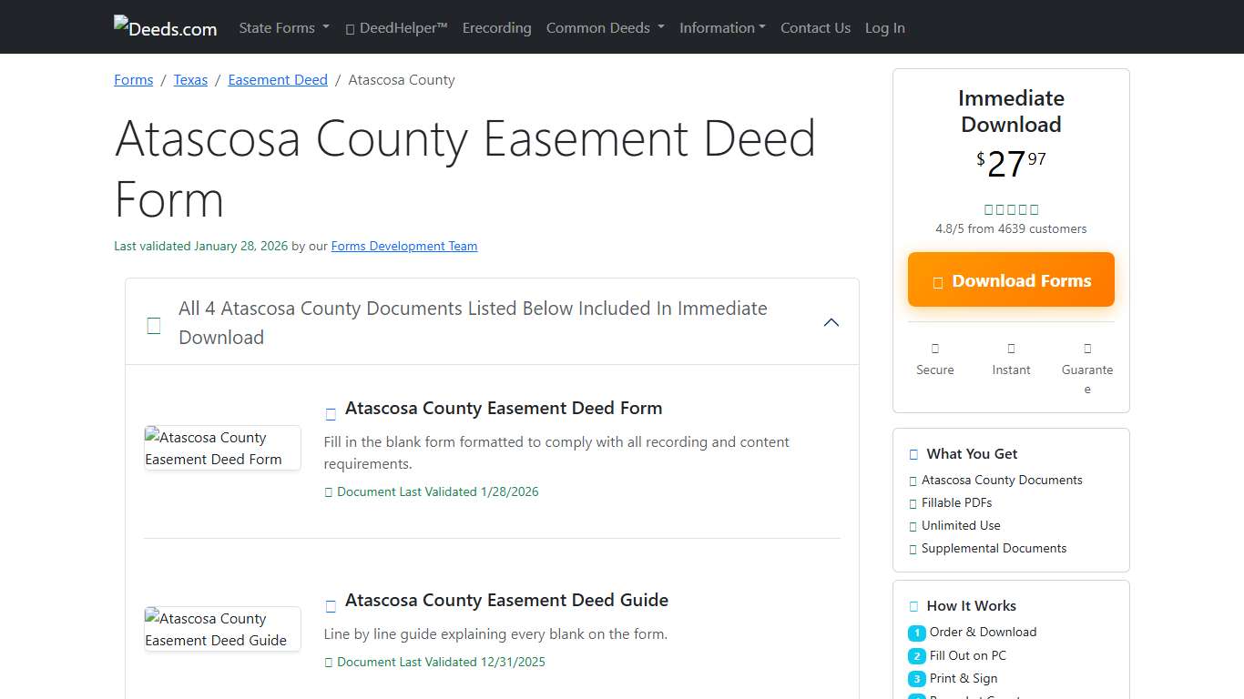 Atascosa County Easement Deed Form Texas Deeds.com