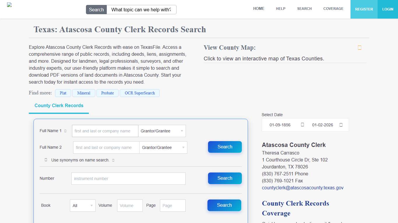 Atascosa County Clerk Records Search TexasFile